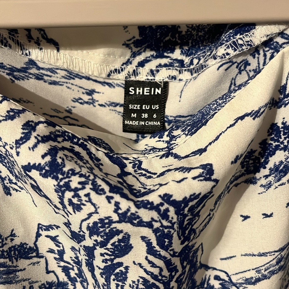SHEIN Blue and White Abstract Dress - Picture 2 of 5